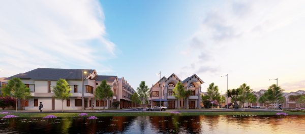 Phối cảnh nhà liền kề tại dự án khu dân cư Chí Lành Ninh Thuận